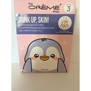 The Creme Shop Drink Up, Skin! Penguin Face Mask - Set of 3 with HA